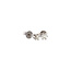 White gold solitaire stud earrings with diamond 14 kt