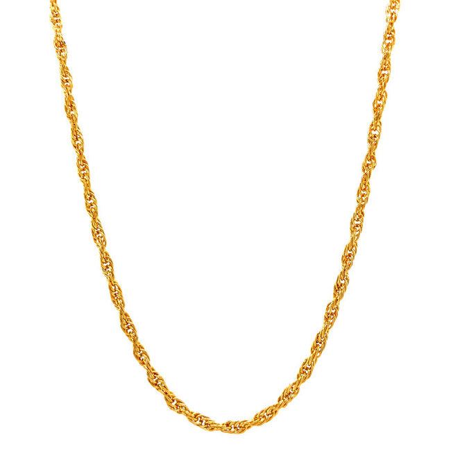 Gouden koord collier 62.5 cm 18 krt