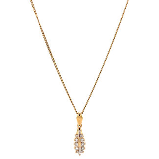 Goldenes Collier mit Anhänger mit Diamant 46 cm 14 Karat