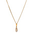 Goldenes Collier mit Anhänger mit Diamant 46 cm 14 Karat