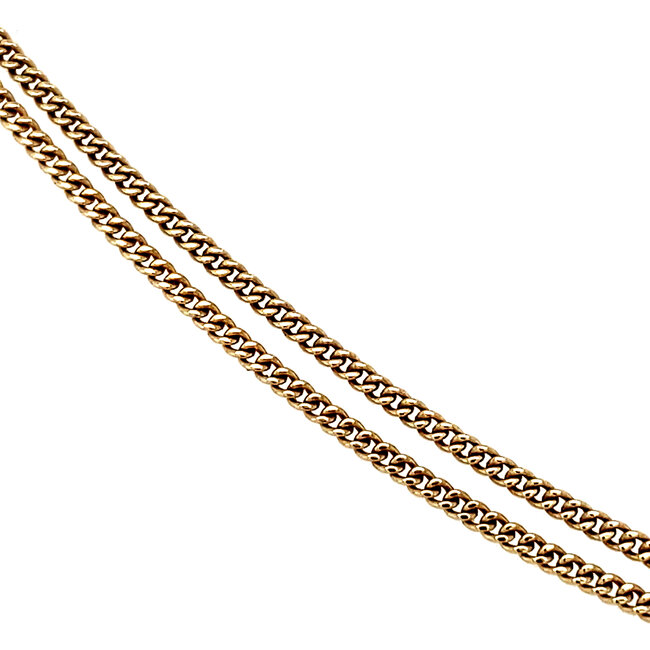 Goldenes Collier mit Anhänger mit Diamant 46 cm 14 Karat