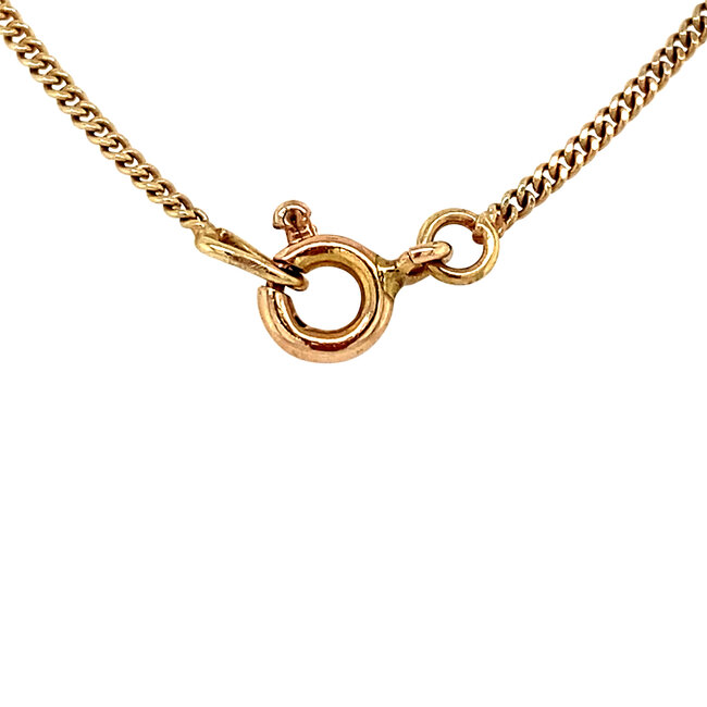 Gold necklace with pendant with diamond 46 cm 14 karat