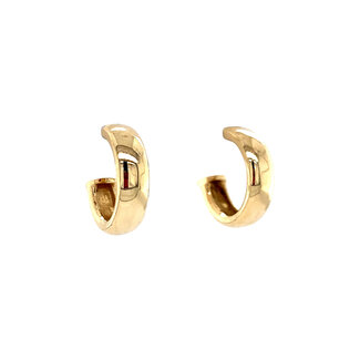 Gold smooth ear studs 14 carats