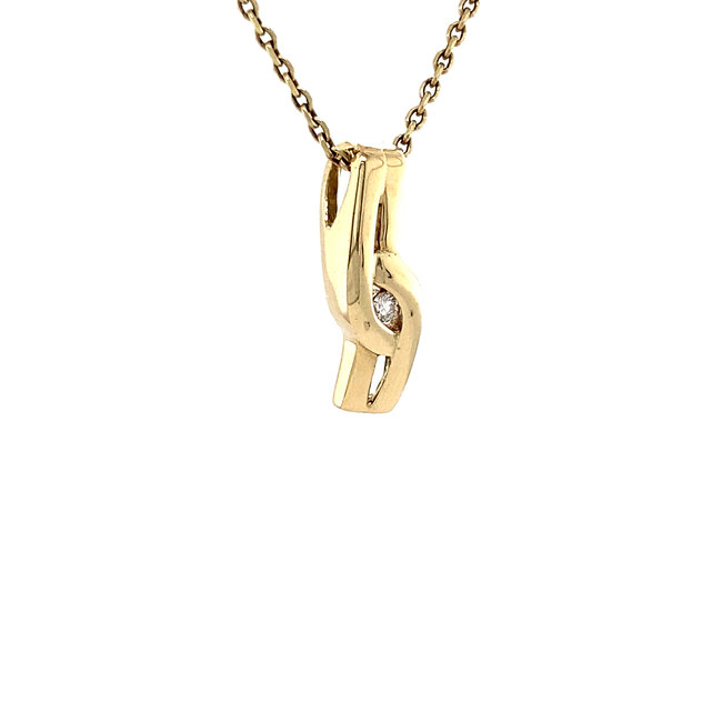Gold pendant with diamond from Jeunesse 14 kt