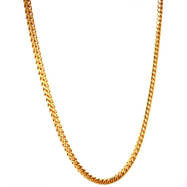 Golden fox tail necklace 42 cm 14 karat