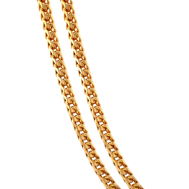 Golden fox tail necklace 42 cm 14 karat