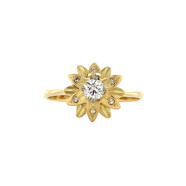 Goldener Ring mit Diamant 18 kt