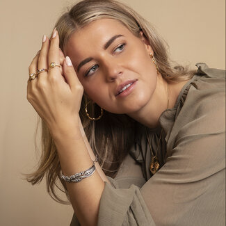 White gold bracelet with diamond 18 cm 14 kt