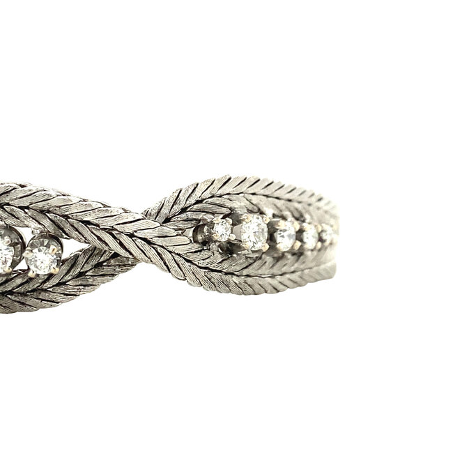 Witgouden armband met diamant 14 krt