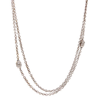 Ankerhalsband aus Weißgold mit Diamant 41,5 cm 18 Karat