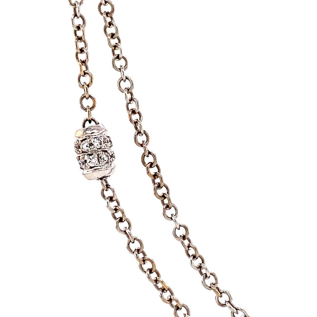 Weißgoldener Anker-Choker mit Diamant 41,5 cm 18 Karat