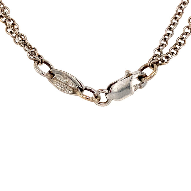 Witgouden anker choker met diamant 41.5 cm 18 karaat