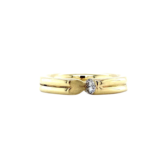 Goldener Ring mit Diamant 14 kt