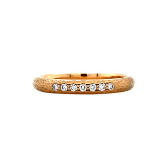 Rosegouden trouwring met diamant 18 karaat