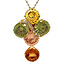 Gouden hanger met diamant en gekleurd glas 18 karaat