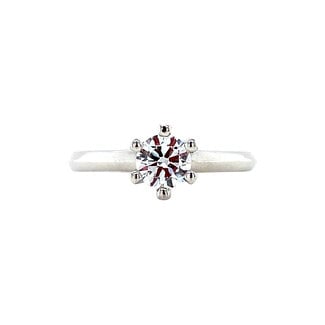 White gold solitaire ring with diamond 0.50ct. 14 karat* New