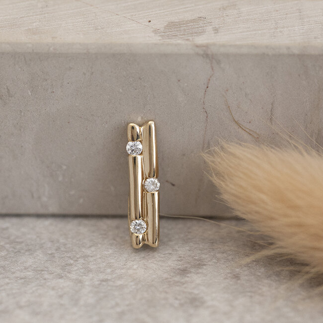 Gouden hanger met diamant 14 karaat