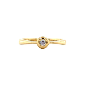 Gold-Solitärring mit Diamant 18 Karat