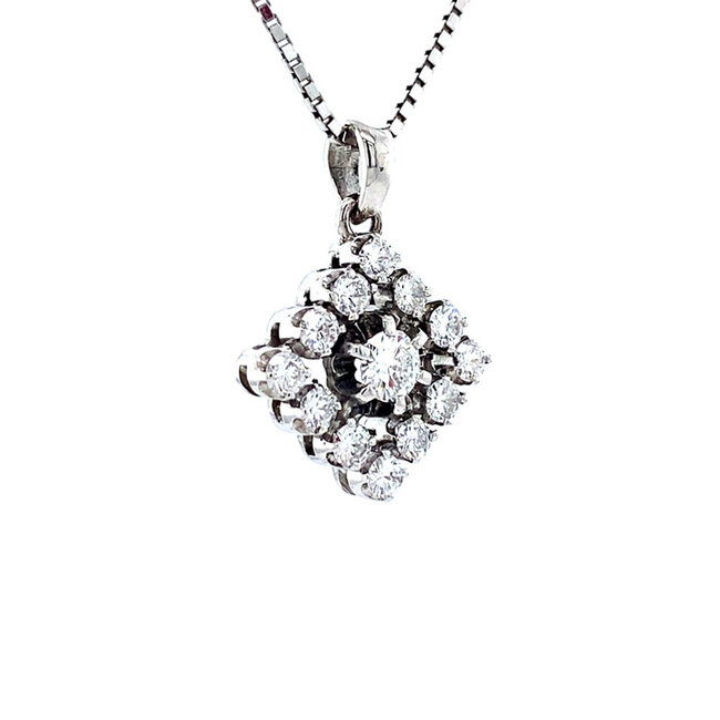 White gold pendant with diamond 14 karat