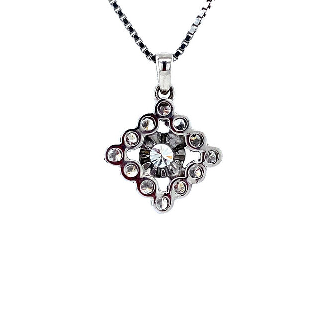 White gold pendant with diamond 14 karat