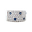 White gold ring with diamond and sapphire 18 karat