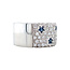 White gold ring with diamond and sapphire 18 karat