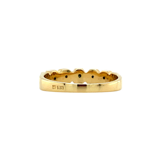 Gouden rijrring met diamant 18 karaat
