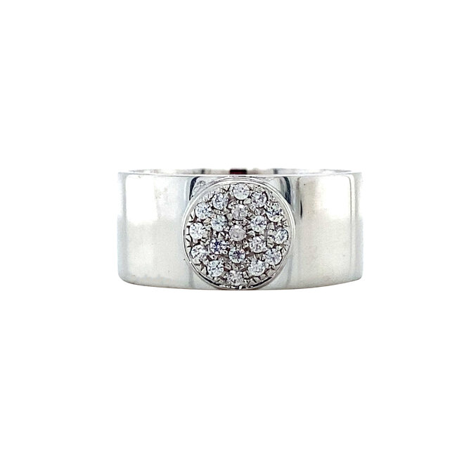 White gold ring with zirconia 18 carat