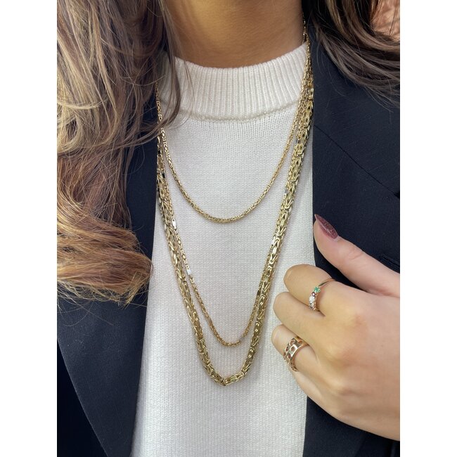 Gouden konings collier 73 cm 14 karaat