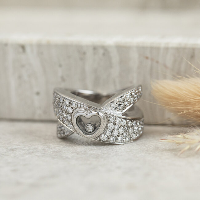 Witgouden ring met diamant 18 karaat