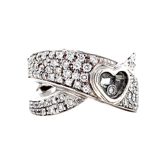 Weißgoldener Ring mit Diamant 18 Karat