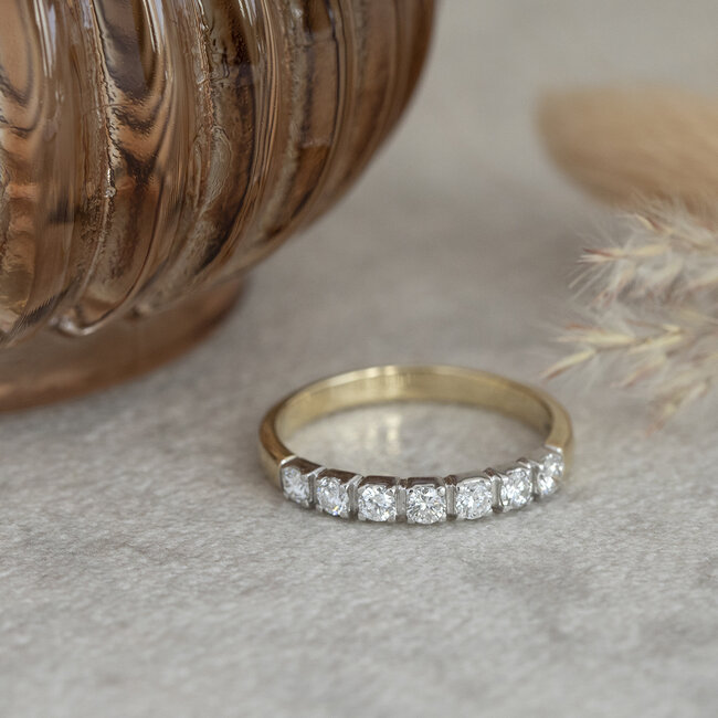 Gold memoire ring with diamond 14 karat* new