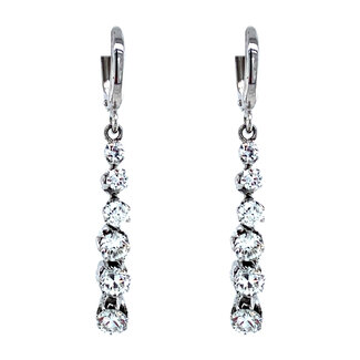 White gold drop earrings with diamonds 14 karat