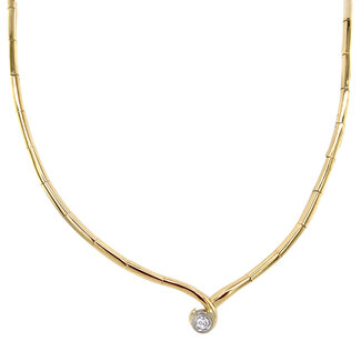 Goldenes Choker mit Diamant 45 cm 14 Karat