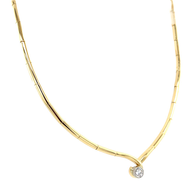Golden choker with diamond 45 cm 14 karat