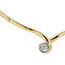 Goldenes Choker mit Diamant 45 cm 14 Karat