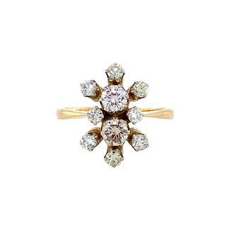 Gold ring with diamonds 18 karat
