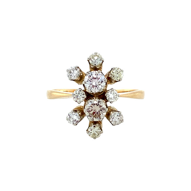 Gold ring with diamonds 18 karat