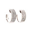 White gold hinged hoop earrings with diamond 14 karat