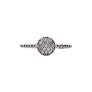 White gold pave ring with zirconia 14 karat