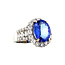 Weißgoldener Entourage-Ring mit Tansanit und Diamant 18 kt