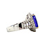 Witgouden entourage ring met tanzaniet en diamant 18 krt