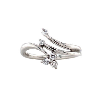 White gold ring with diamond 14 kt