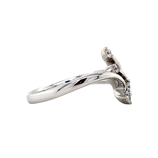 Witgouden ring met diamant 14 krt