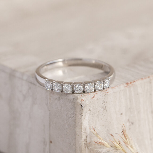 White gold memoire ring with diamond 14 karat* new