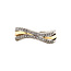 Bicolour gold ring with 14 kt diamond