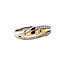 Bicolour gold ring with 14 kt diamond