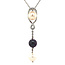White gold pendant with pearls and diamond 18 karat