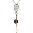 White gold pendant with pearls and diamond 18 karat