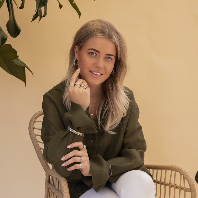 Weißgoldener Armreif mit Diamant 14 Karat